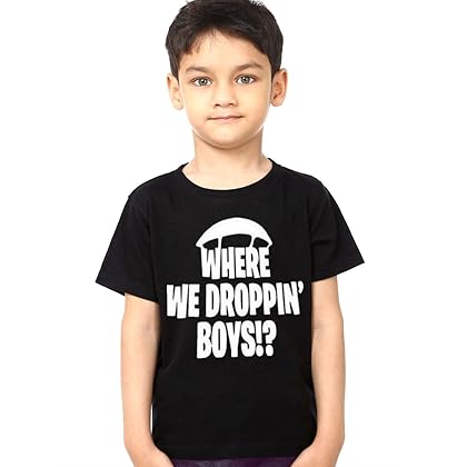 fresh tees where we droppin boys youth fortnite t shirt large10 12 yrs black - fortnite sweatshirt youth amazon