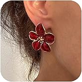 Flower Drop Dangle Earrings for Women Large Irregular Petal Earring Flower Dopamine Oil Drops Statement Stud Earrings Holidays Delicate Fashion Jewelry