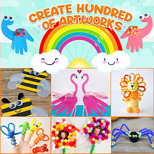GoodyKing Assorted Arts and Crafts Supplies for Kids- D.I.Y. Collage School Crafting Materials Supply Set Pipe Cleaner- Craft Art Material Kit in Bulk for Kids Age 4 5 6 7 8 9 Years Old Boy Girls