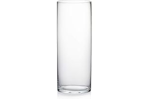 WGVI WGV Cylinder Vase, Width 6", Height 16", Clear Glass Container Terrarium Candle Holder for Wedding Centerpiece, Party Event, Home Office Decor, 1 Piece