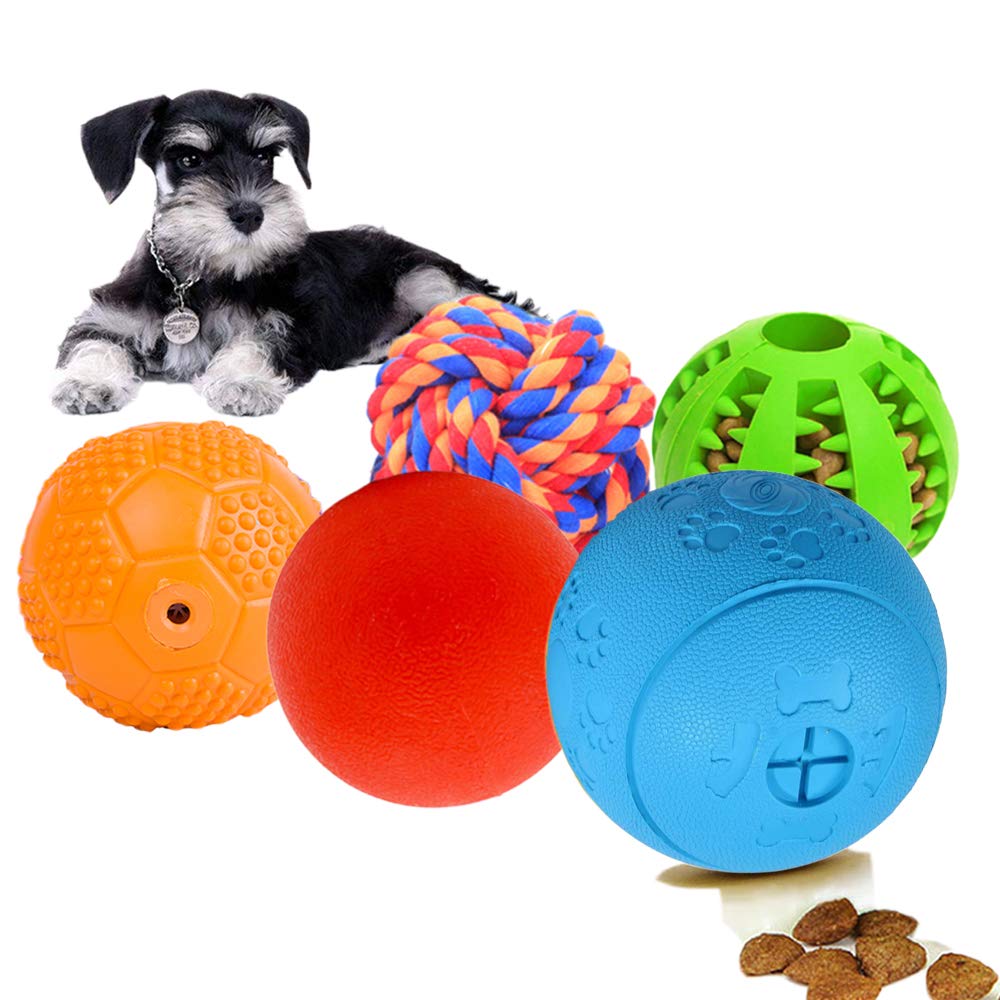 Volacopets 5 Different Functions Interactive Dog Toys for Puppies, Puppy Puzzle Toys for Small Dogs, Dog Balls for Small Dogs, Treat Dispensing Dog Toys, Squeaky Ball, Small Breed
