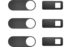 TRILINK Webcam Cover 6-Pack, Web Camera Cover Slide Ultra-Thin for Laptop, iMac, MacBook Pro, Mac, Computer, Smart Phone, Tablets Slider Camera Blocker Protect Your Privacy & Security (Black)