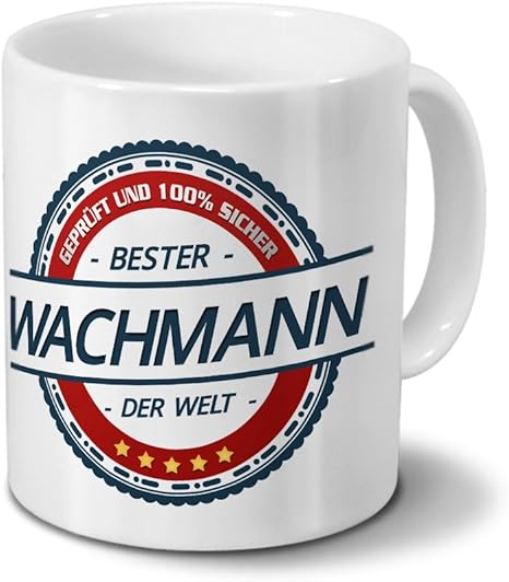 Printplanet Tasse Mit Beruf Wachmann Motiv Berufe Kaffeebecher Mug Becher Kaffeetasse Farbe Weiss Amazon De Kuche Haushalt