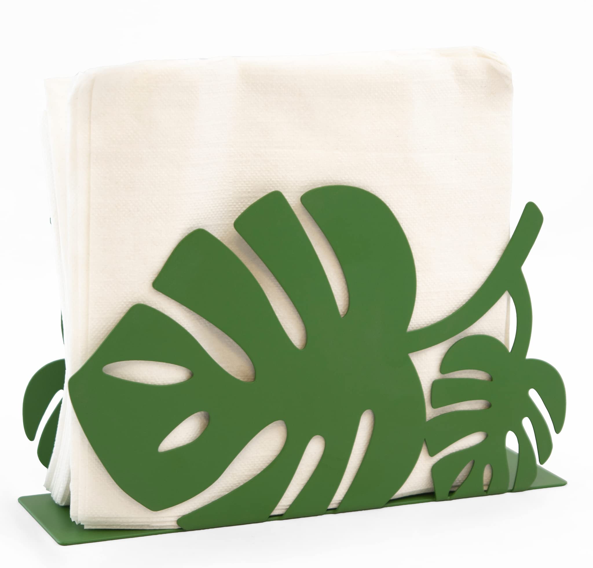 Mango Steam Tabletop Napkin/Tissue & Letter Holder for Home, Kitchen, Restaurants (Leaf, Green)
