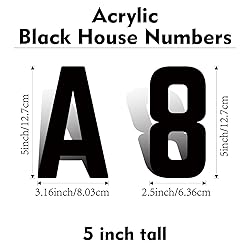 5 Inch Self Adhesive House Numbers, Acrylic Modern