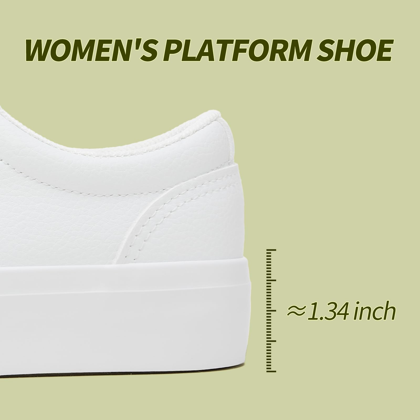 TUOPIN Women's Tennis Shoes White PU Leather Platform Sneakers Comfortable Lace-Up Walking Shoes Fashion Chunky Athletic Sneakers for Women