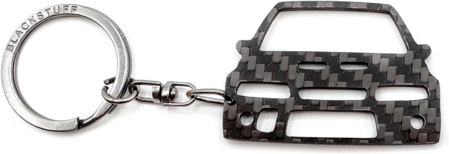 BlackStuff Carbon Fiber Keychain Keyring Ring Holder Compatible with Lancer Evo 6 VI BS-775 - Image 3