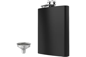 GeeRic 8 Oz Hip Flask for Liquor, 1 Pack Stainless Steel Flask with Funnel, Leak Proof Flask for Outdoor Camping and Gifts Bl