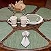 Sweet Pea Linens Green/Tan Wipe Clean Wedge-Shaped Placemats - Set of Two