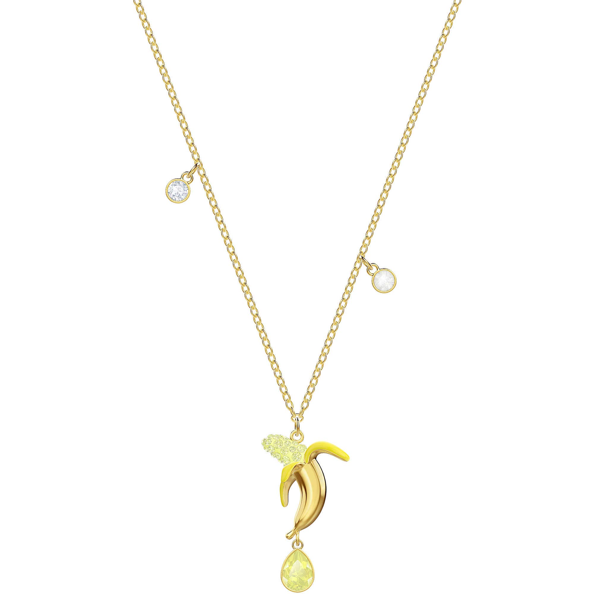 Swarovski No Regrets Banana Pendant, Multi-Coloured, Gold Plating