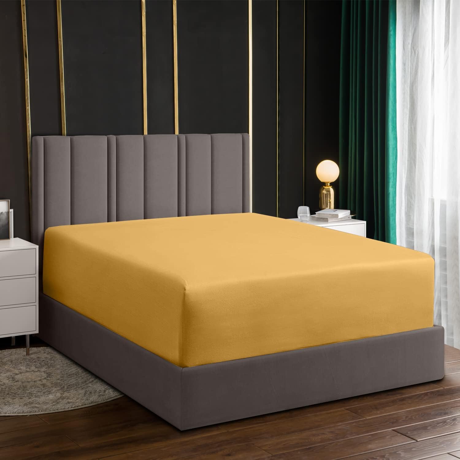 Lazzaro Super King Fitted Sheet Extra Deep Pocket 40 cm (16 inches) Elastic Bed Sheets - Premium Brushed Microfiber Superking Fitted Sheet - Ultrasoft Hypoallergenic Fade Resistant