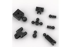 100 Piece Classic Building Black Ball Joint Plate Bulk, 8 Sizes Model Ball and Socket Joints, Compatible with Lego Parts and 