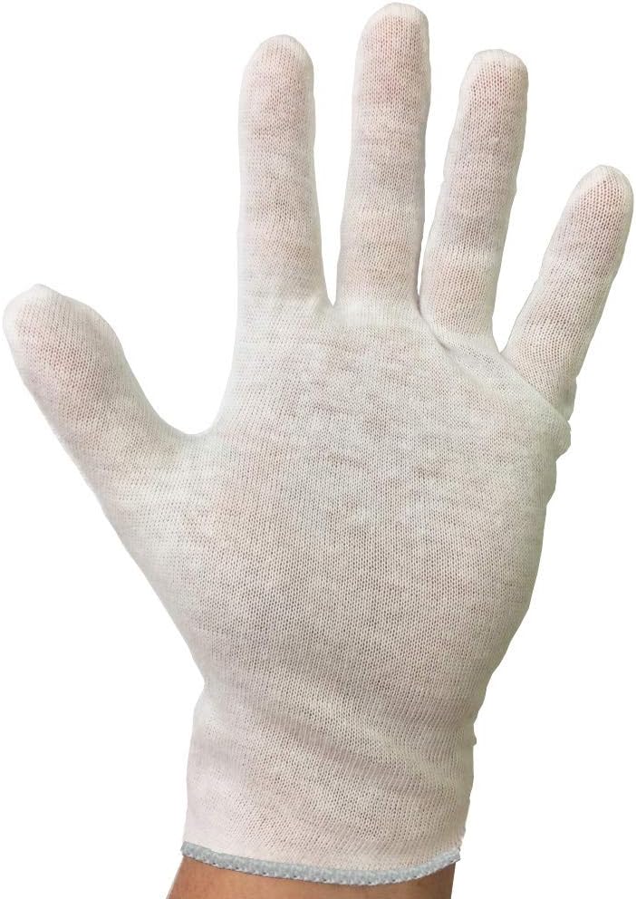 Dermal Moisturizing Eczema Poly/Cotton Gloves with Semi Elastic Wrists Woman's Size Medium 24 Pair Pack