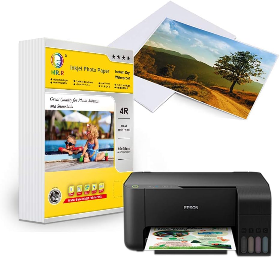 MR.R Inkjet Glossy Photo Paper 200 GSM 4" x 6" 10 x 15 cm 102 x 152 mm 4R x 50 Sheets for Epson Canon Inkjet Printer - Image 3