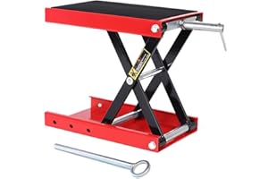 Stanz (TM) 1100 LB Heavy Duty Wide Deck ATV Motorcycle Bike Scooter Scissor Lift Jack Crank Stand with Safety Bar