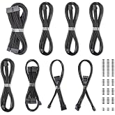 CableMod Classic ModFlex Sleeved Cable Kit for Corsair Type 5 (Black) | Paracord C-Series SHIFT Type 5. Full cable kit. Fits Corsair SHIFT PSUs (Microfit).