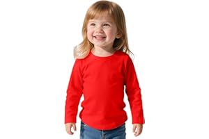 Witwot Toddler Girls Long Sleeve Shirts Soft Cotton T-Shirts Baby Girl Crewneck Basic Tees Tops for 18M-5T