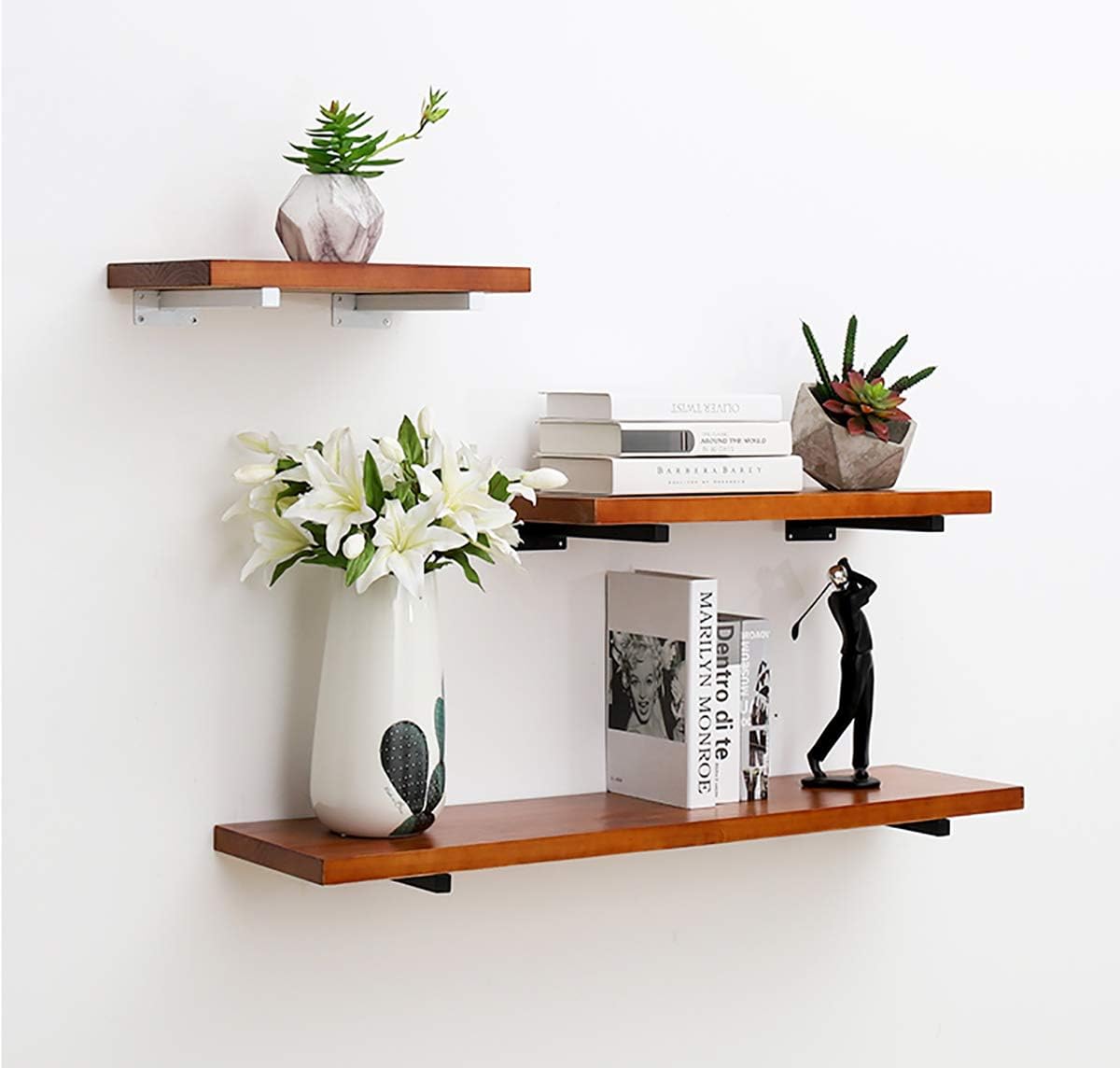Shelf Brackets,Brackets for Shelves 8 Inch, Industrial Floating Bracket,Wall Mounted Heavy Duty Rustic Shelf Brackets, Decorative Shelving, Shelf Supports Black 4 Pack: Home Improvement