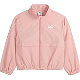 PUMA girls Windbreaker Jacket, Zip Up Closure, Lightweight