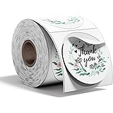 2'' Round Thermal Labels, 500pcs Circle Thermal Printer Label, Multi-Purpose for DIY Logo Design, Name/Price Tag, Address, QR Code, 750 Labels/Roll