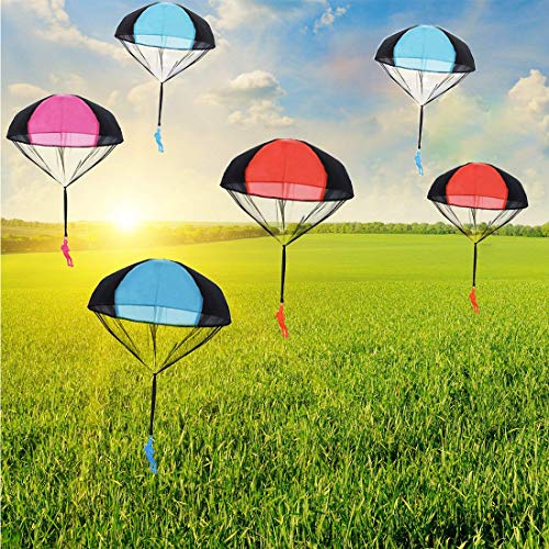 Huihui Decoration 7 Pieces Parachute Toys,Tangle Free Parachute Men Throwing Hand Throw Soldiers Toss It Up and Watching Landing Outdoor Parachute for Kids