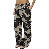 Lynwitkui Women's Cargo Pants Military Camo Outdoor Multi Pockets Hiking Jogger