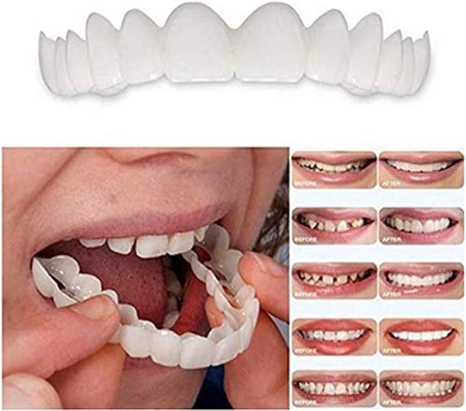 2PCS/Set (Upper and Lower Teeth Denture) Upper&Lower Temporary Anti