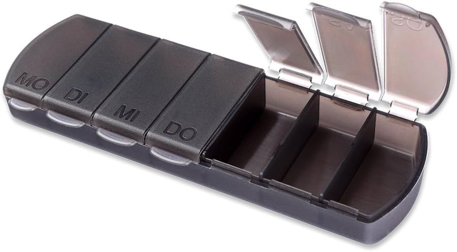 Schramm® Tablet Box black 11x4 x1,5cm Tablet Box 7 day box Tablet Box Pill Box Pill Box Tablet Box Tablet Boxes Pill Boxes Pill Box