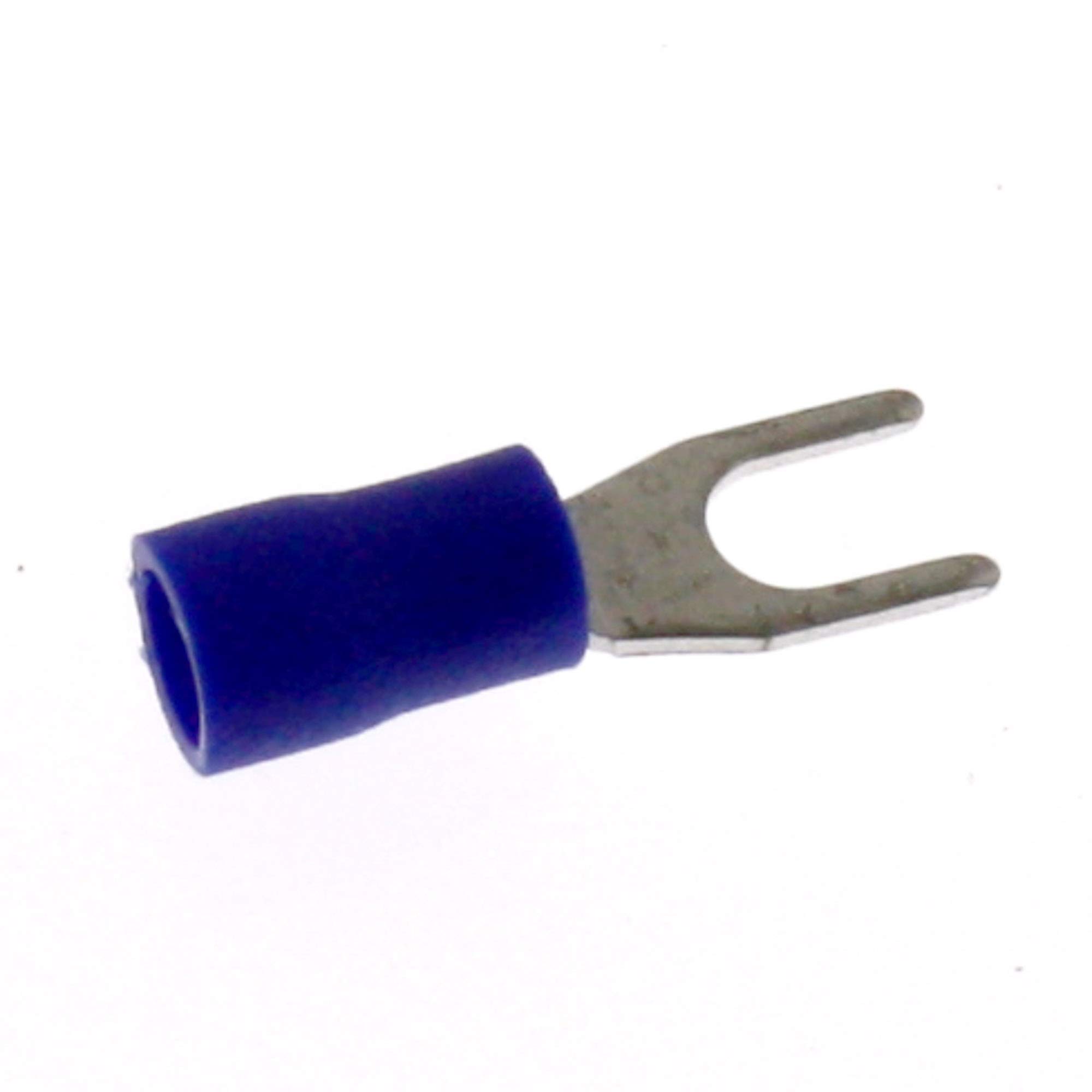 SeKi 14131 Blue 1.5-2.5 mm 25 x Fork Cable Lugs M4 Partially Insulated DIN Cable Lug