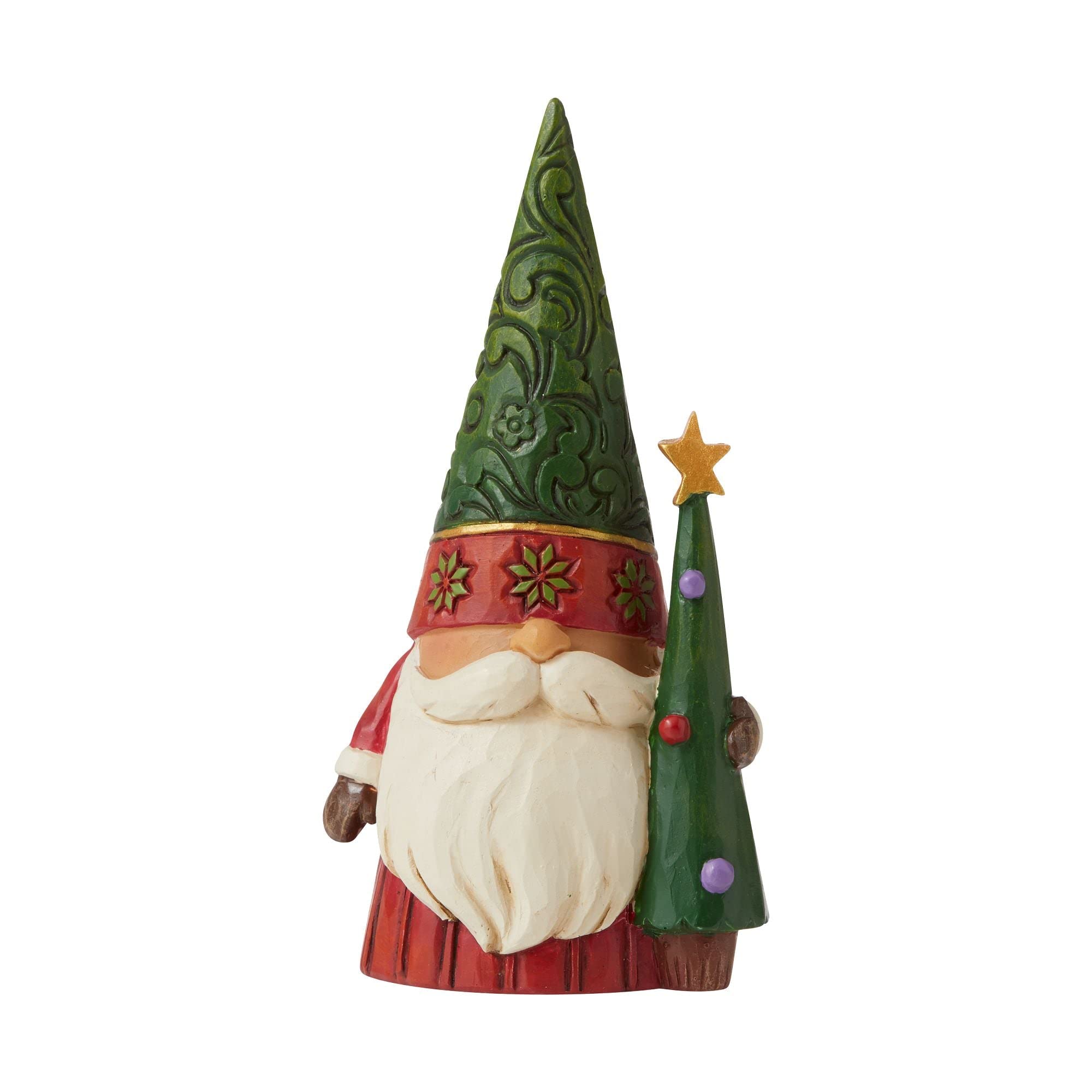 Enesco Jim Shore Heartwood Creek - Christmas Gnome with Tree Figurine, 12cm