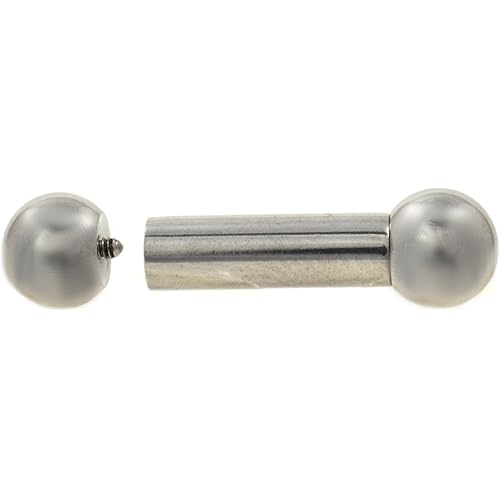 Stainless Steel Straight Piercing Barbell w/Internally Threaded Balls Big Gauge for Stretched Piercings