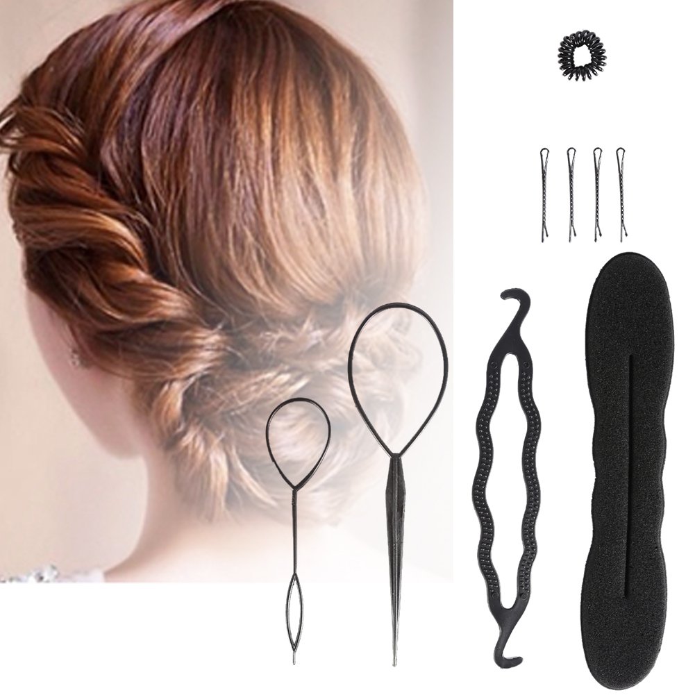 Hair Accessories Bun Maker, Hair Design Styling Tools Accessories DIY Hair Accessories Women Modelling Tool Kit Hairdress Kit Set Magic Simple Fast Spiral Braid Braiding Tool for Girls