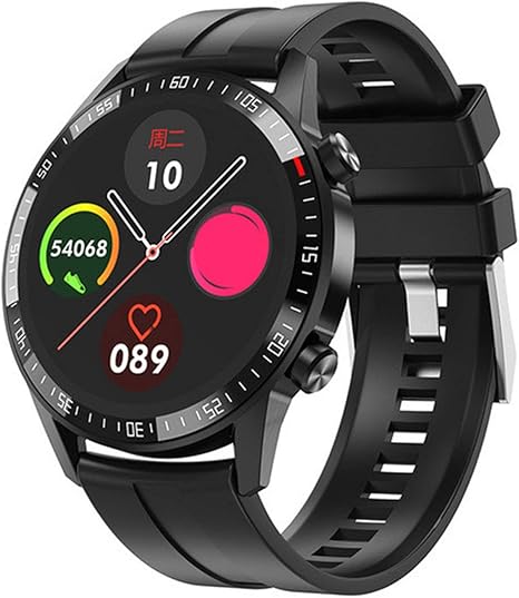 Amazon Co Jp Qスマートウォッチbluetoothコール46mmフルラウンド心拍数モニターダイヤルアンサースポーツフィットネス男性 スマートウォッチ Diy壁紙ダイヤル 使いやすい Color 黒い革 ホーム キッチン