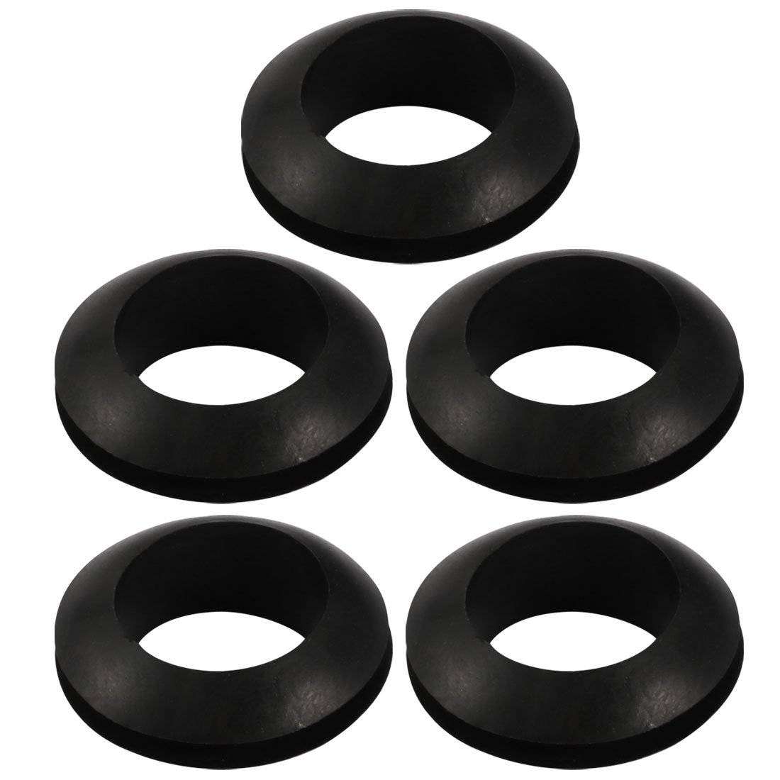 Sourcingmap 5pcs Wire Protective Grommets Black Rubber 20mm Double Sided Grommet