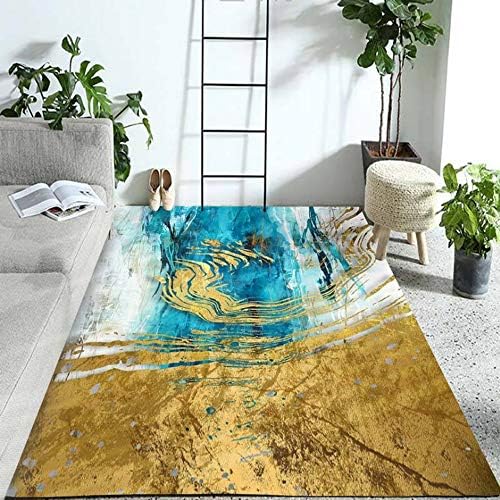 JIFAN Nordic Art Rendering Carpet, Modern Light Rug, Baby Non-slip Crawling Mat, Child Activity Room Game Pad, Household Crystal Velvet Decoration Rug, Area Rug For Living Room Bedroom