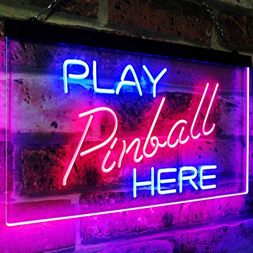 ADVPRO Pinball Room Play Here Display Game Man Cave Décor Dual Color LED Neon Sign Blue & Red 16" x 12" st6s43-i2619-br - Thumbnail 3