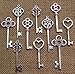 SL crafts Mixed Set of 50 Skeleton Keys Key charms in Antique Silver 53-68mm