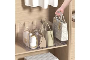 PYINLON Purse Organizer for Closet, 10 Pack Adjustable Acrylic Shelf Dividers for Closet Organization, Closet Organizers and Storage, Purse Separator Handbag Storage Organizer, Purse Dividers for Closet