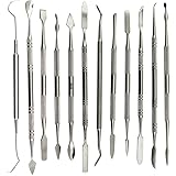 PHYHOO Wax Carvers Set Double Ended Dental Wax Modeling Sculpting Tools Dental Picks Polymer Pottery Clay Carving Tool Stainl