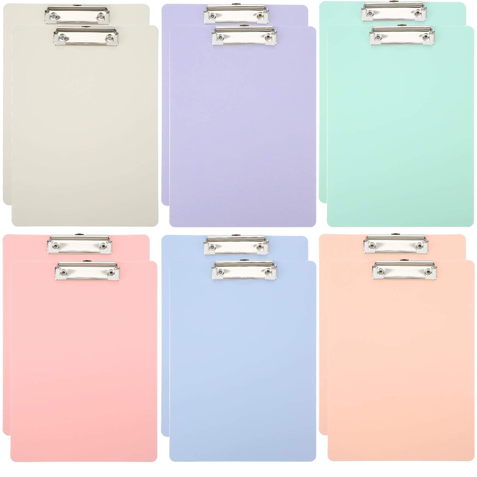 Photo 1 of Outus 12 Pieces Plastic Clipboards with Low Profile Clip Small Colored A5 Size Memo Clipboards Mini 6" x 9" for Students Kid Women Nurses Office Home Classroom