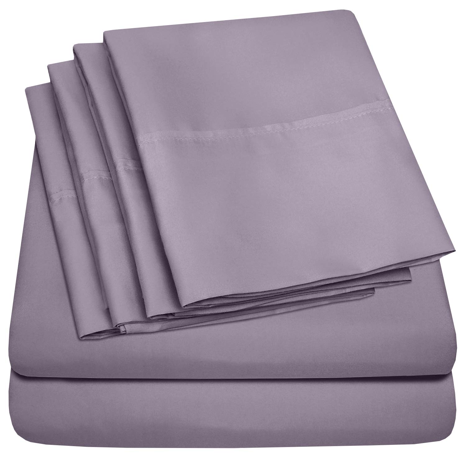 Sweet Home Collection Microfiber Deep Pocket Set-Extra Pillow Cases, Value, Plum, Twin XL