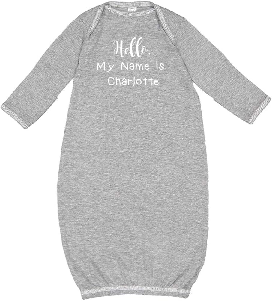 Authentic Mashed Clothing Hello My Name Is Charlotte Personalized Name Baby Cotton Sleeper Gown Orange Newborn Clothing Factory Direct Sales Www Ust Edu