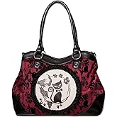 Lost Queen Women's Purse Handbag Shoulder Bag | Gothic Dark Goth Victorian (Call of the Phoenix Burgundy)