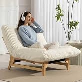 Oversized Comfy Reading Nook Chair with Frame for Adults (White) | Cloud Lounge Accent Chair for Bedroom Living Room|Giant|Corduroy|44 Inch