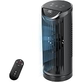 Personal Tower Fan for Bedroom, Portable Desk Table Fan with Remote | 4 Speeds Cooling Standing Fan with 12H Timer,60&deg; &amp; 110&deg; Oscillating Floor Fans that Blows Cold Air for Bedroom Office,Black