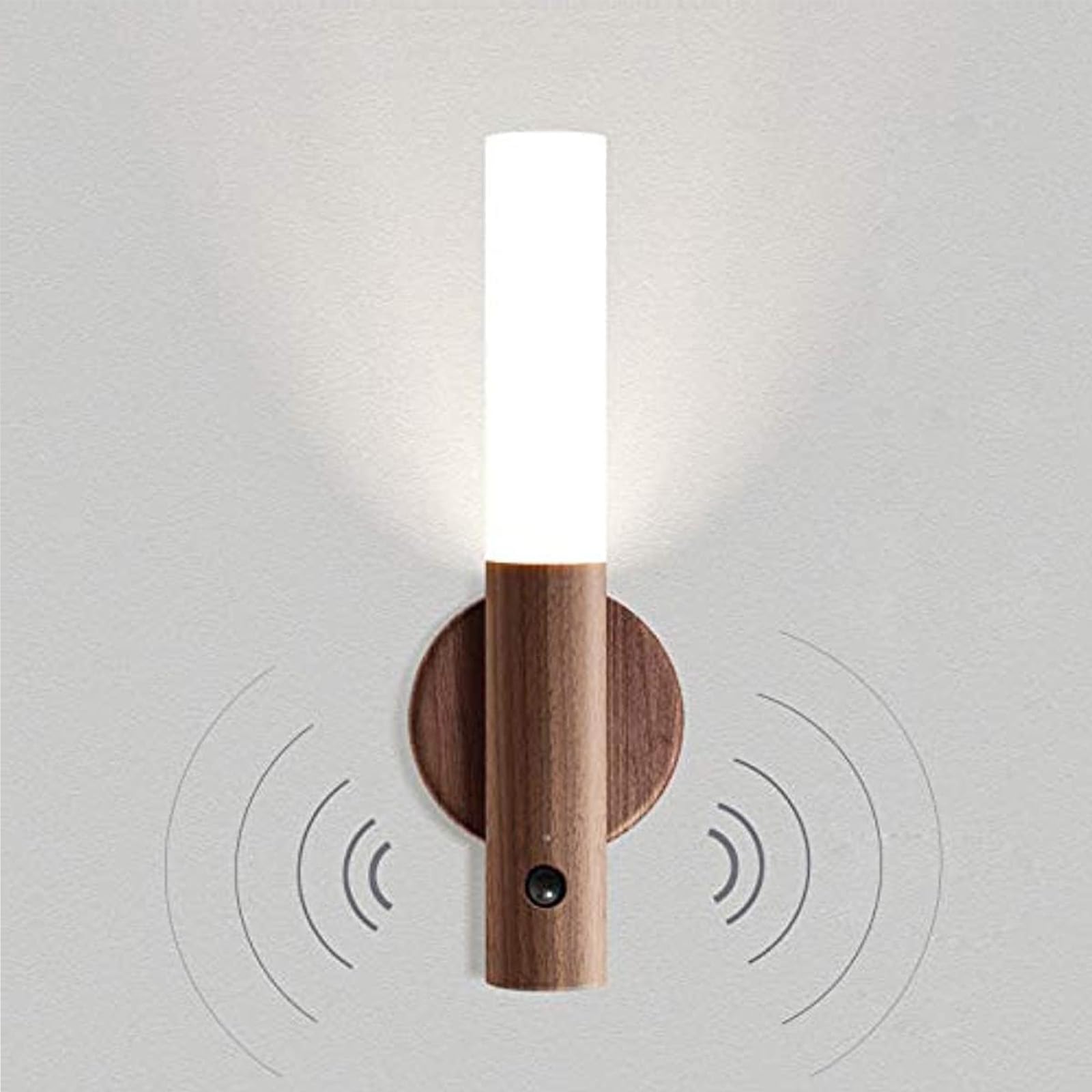 REDGO Night Lights Magnetic Motion Sensor Lights Indoor Wireless Rechargeable Wall Light Portable USB Charge for Bedroom Corridor Staircase Wardrobe (Walnut Wood)