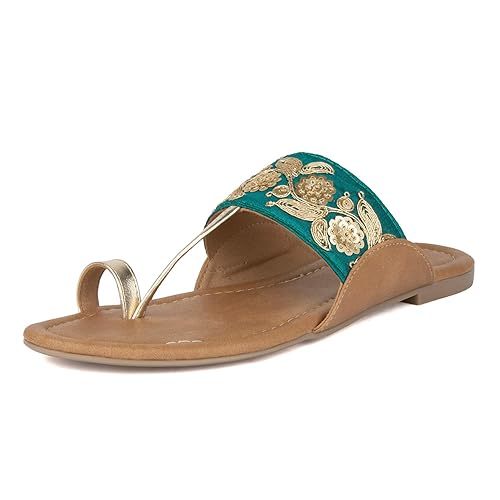 flats with teal soles