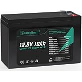 12V 10Ah LiFePO4 Lithium Battery, 2000+ Deep Cycles Rechargeable Battery, Built-in 10A BMS, Perfect for Fish Finders, Small UPS, Solar/Wind Power, Kayaks, Lighting, Ham Radio and More