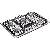Deli-kit 30 inch Gas Cooktops Dual Fuel Sealed 5 Burners Gas Cooktop Built-In Stainless Steel Gas Hob DK257-A03 Gas Cooktop