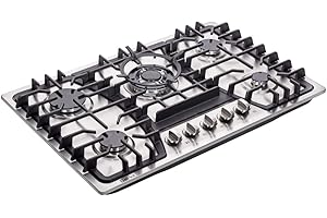 Deli-kit 30 inch Gas Cooktops Dual Fuel Sealed 5 Burners Gas Cooktop Built-In Stainless Steel Gas Hob DK257-A03 Gas Cooktop